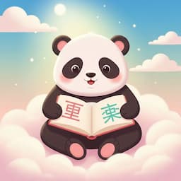 MindZi panda mascot reading